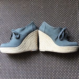 Olive green wedges